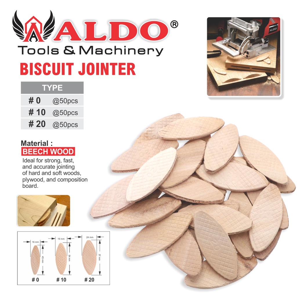 BISCUIT JOINTER / PENYAMBUNG KAYU / BISKUIT KAYU MERK ALDO