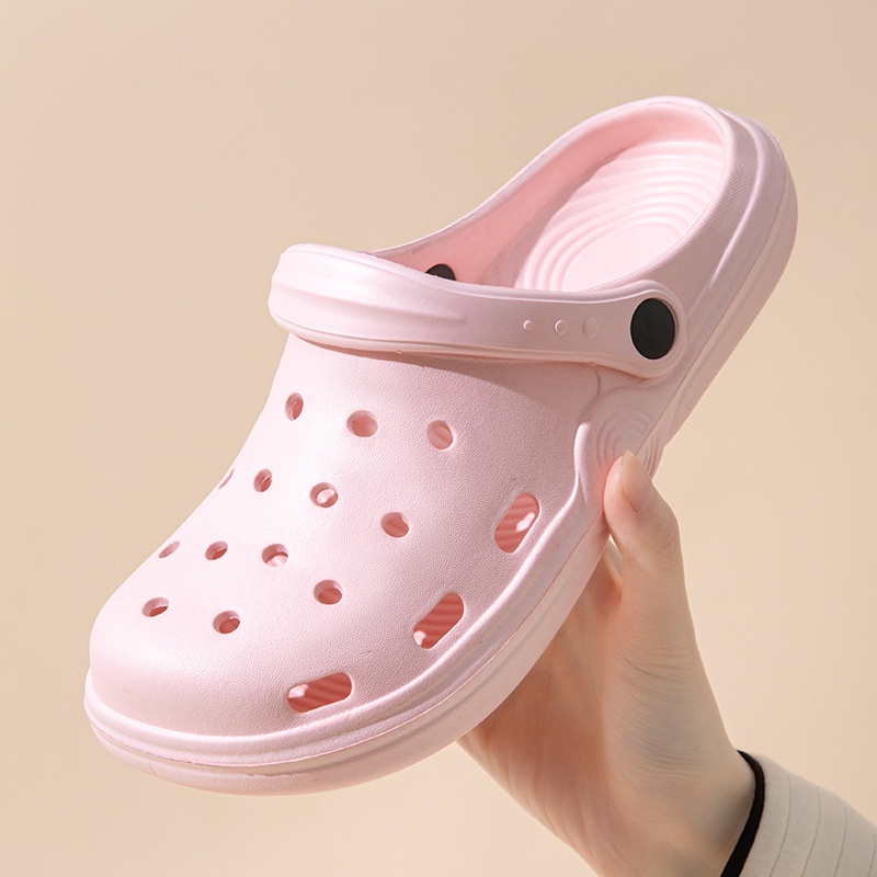 Sandal Crocs Polos Slip On Wanita Praktek Suster Medis Dokter Kodok Baim Karet Anti Slip Flip Flop Flat Slop On A092