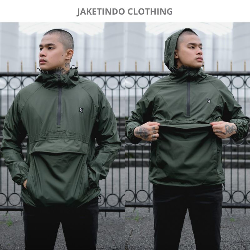 Jaket Pria Cagoule Polos Simple ZADE - Jaket Parasut Hoodie Waterproof - Distro