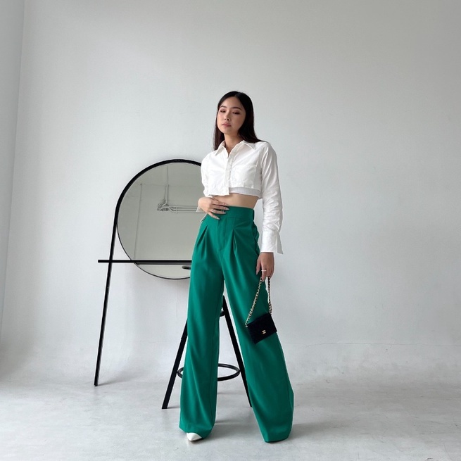 Hanna Cullote / Celana Panjang Wanita Korea / High Waist Pants / Celana Kulot