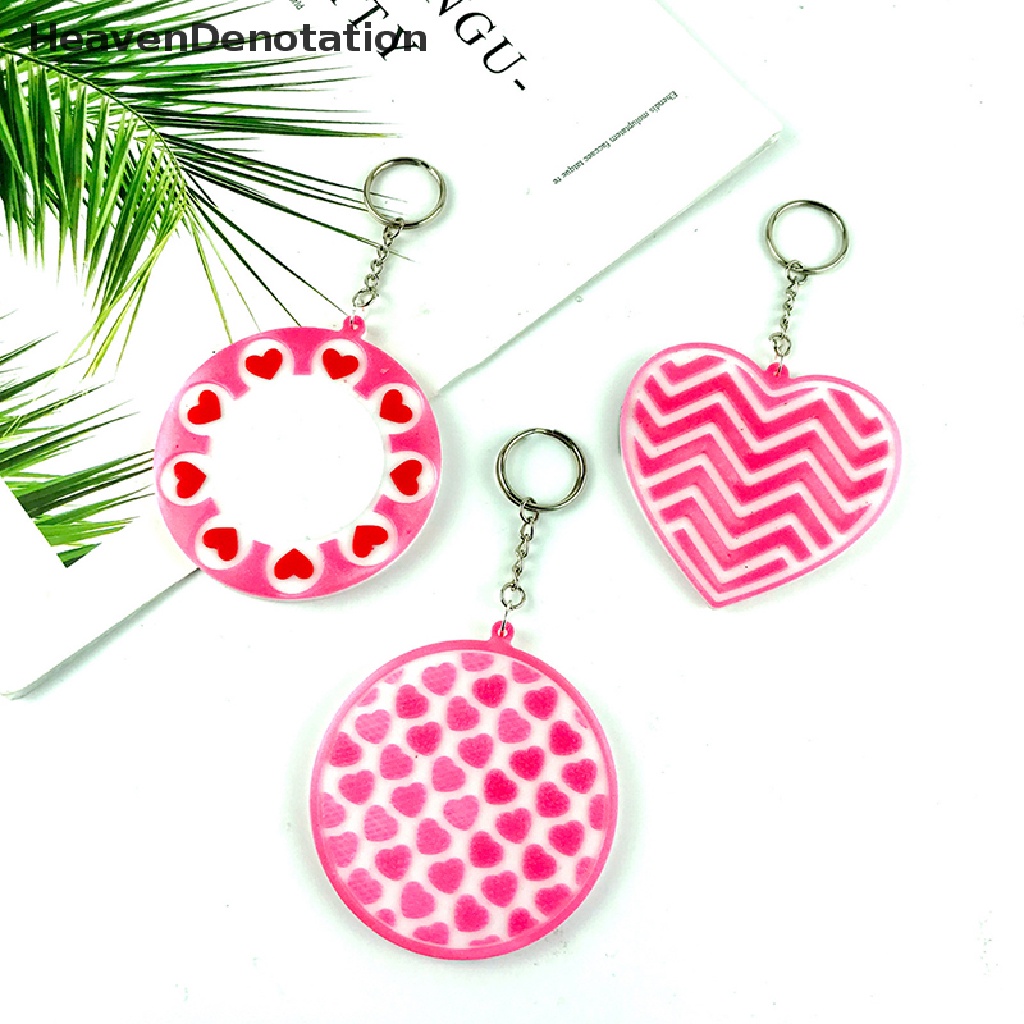 [HeavenDenotation] Diy Kristal Epoxy Resin Cetakan Gantungan Kunci Valene's Silicone Mold Heart Keychain Mould DIY Keychain Tag Perhiasan DIY Membuat HDV