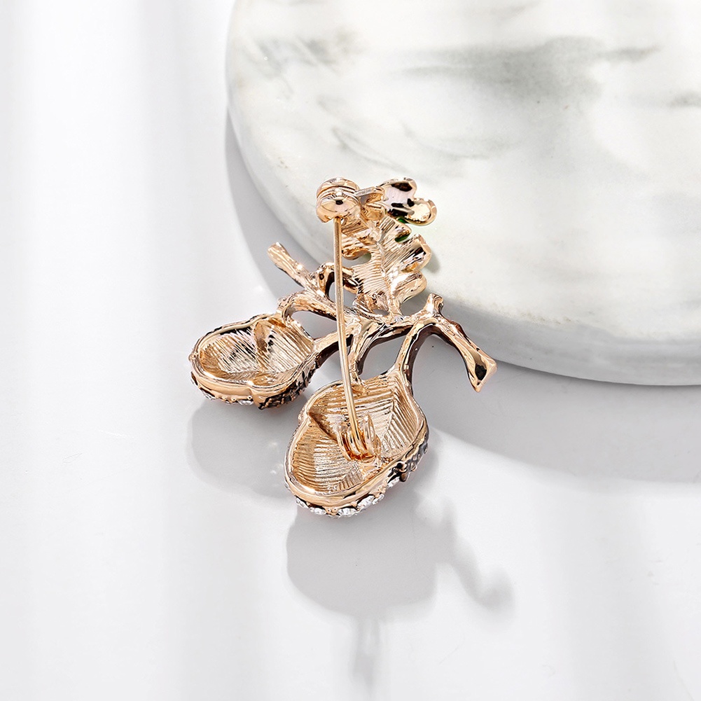 Fashion Alloy Pine Tower Bros Pin Berlian Imitasi Tanaman Bros Anti-Silau Pakaian Pin Wanita Perhiasan Aksesoris Hadiah