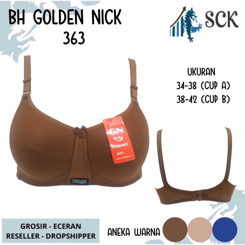 BH GOLDEN NICK 363 Kait 2 Ukuran 34-42 / BH HALUS Busa Tipis Tanpa Kawat / Pakaian Dalam Wanita - sckmenwear GROSIR