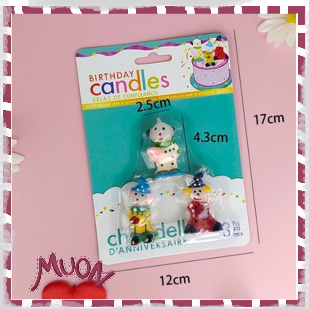 Set Lilin Candle Birthday Cake Badut Clown Vintage Lucu Unik Korean Cake Lucu Aesthetic