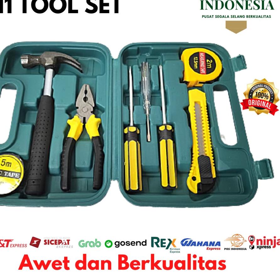 ♫ Toolkit Set Perkakas Tukang Alat Tukang 9in1 Tool Set Alat Pertukangan ♩