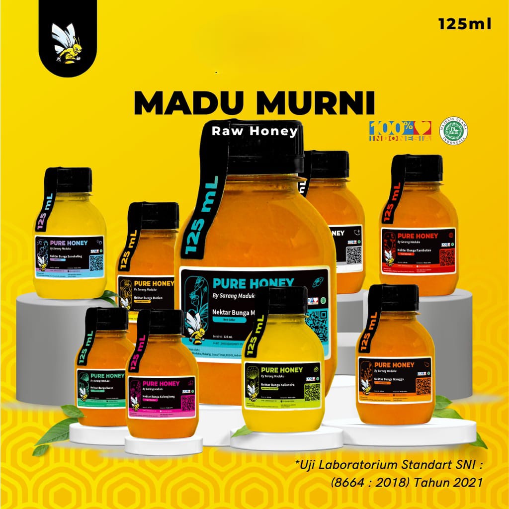 

MADU ASLI/MADU MURNI MADU /MADU ALI TANPA CAMPURAN RAW HONEY KEMASAN 125 ML