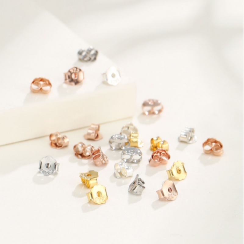 We Flower 1pasang s925 Perak Anting Backs Pengganti Posting Hypoallergenic Tindik Earring Backings Aman Sumbat Untuk Giwang Perhiasan Aksesoris