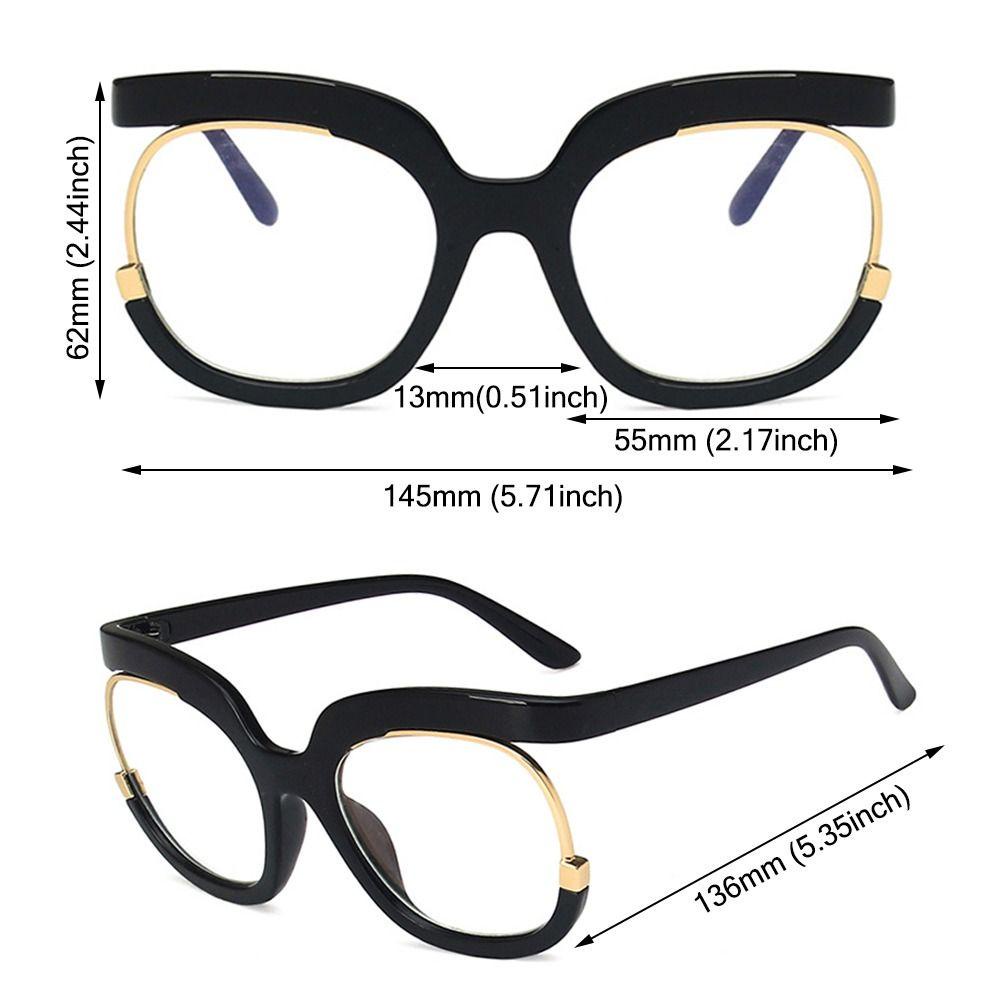 R-flower Anti Blue Light Glasses Retro Oversized Street Photography Kacamata Komputer