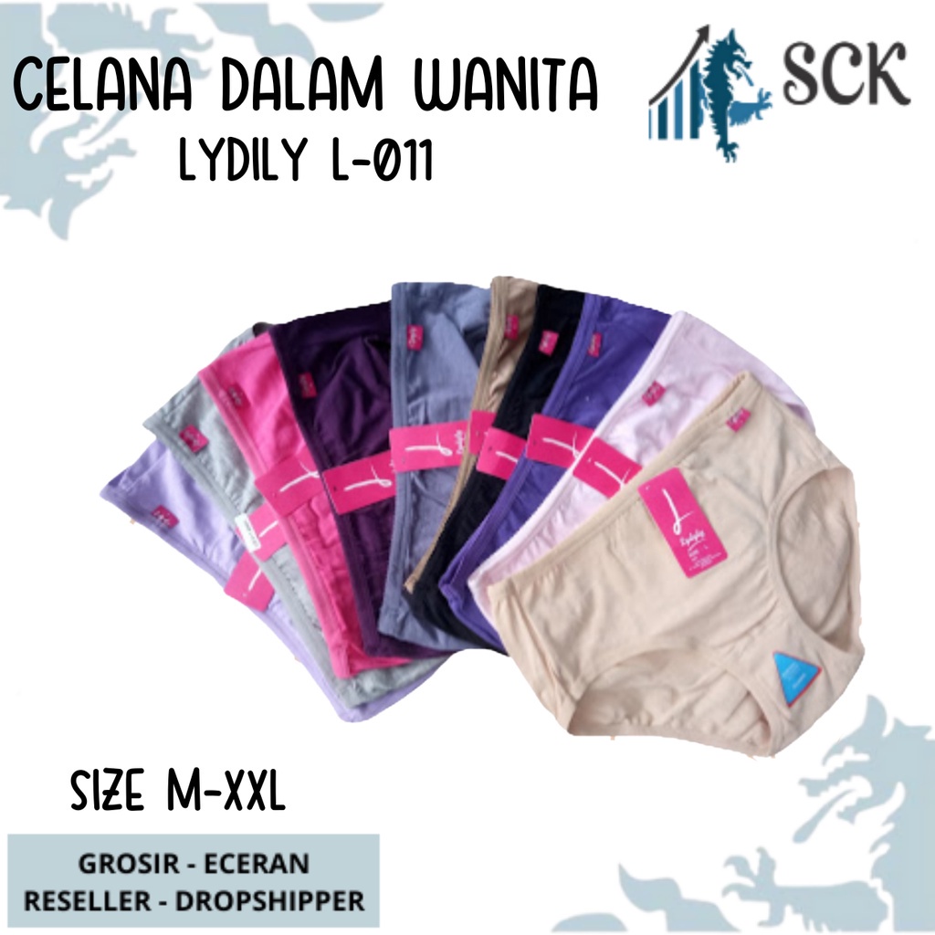 [ISI 3] CD Wanita LYDYLY L-011 Belakang Jahitan Zig Zag Bahan Katun / Celana Dalam L 011 Model Kerut Belakang - sckmenwear GROSIR