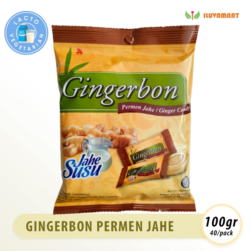 Gingerbon Permen Jahe Susu 100gr isi 40pcs Ginger Candy