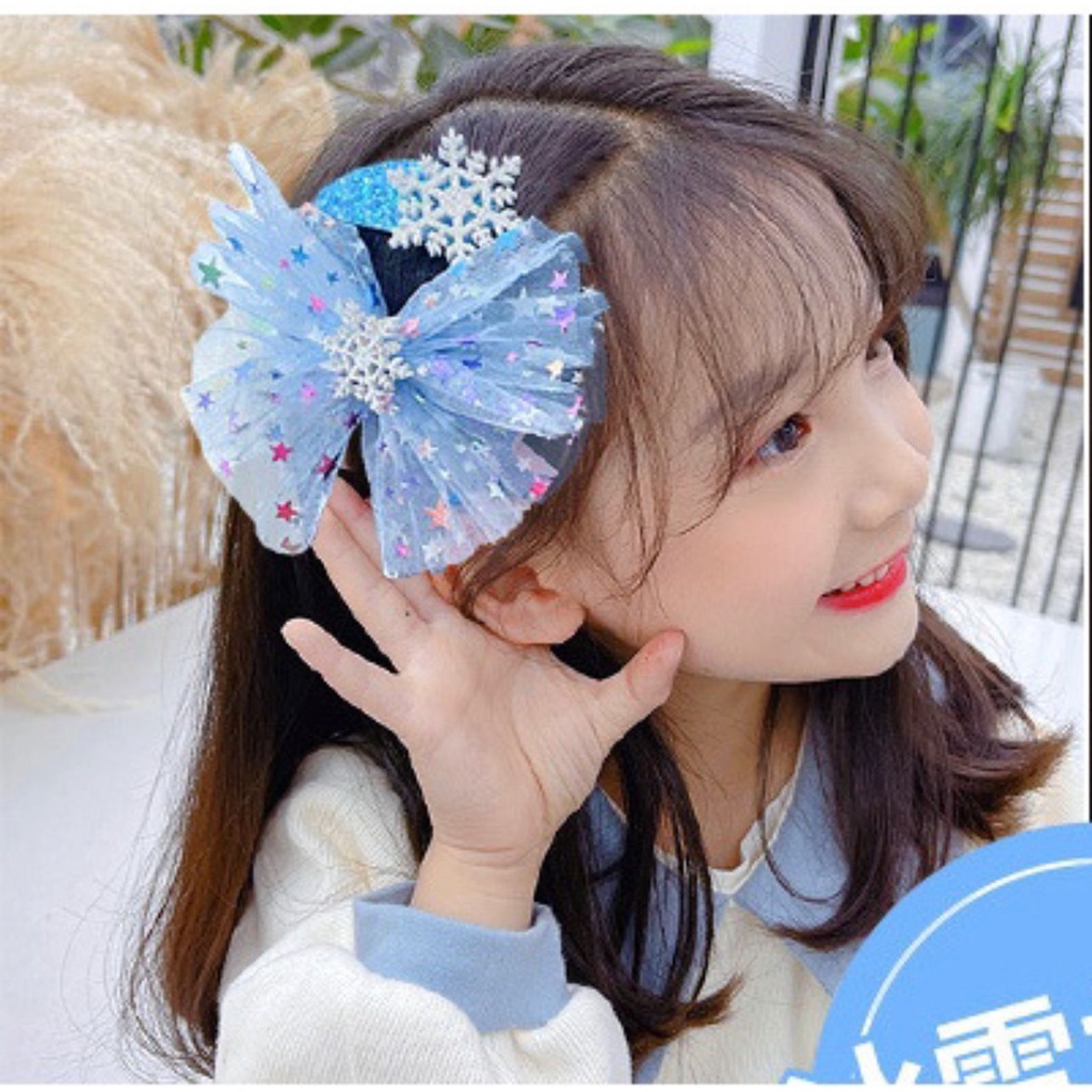 J12 - JEPITAN RAMBUT PITA FROZEN BAHAN RENDA || JEPITA PEREMPUAN FROZEN ELSA SET ISI 5 PCS - BD