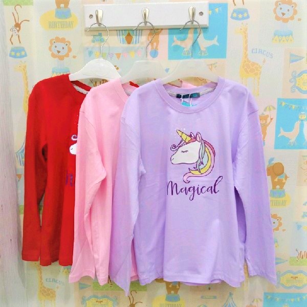 FERGORI T-Shirt Unicorn Megical KK003 - Kaos Panjang Anak Perempuan