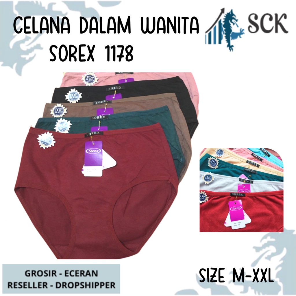 CD Wanita SOREX 1178 Bahan Katun / Celana Dalam Extra Lembut Katun  - sckmenwear GROSIR