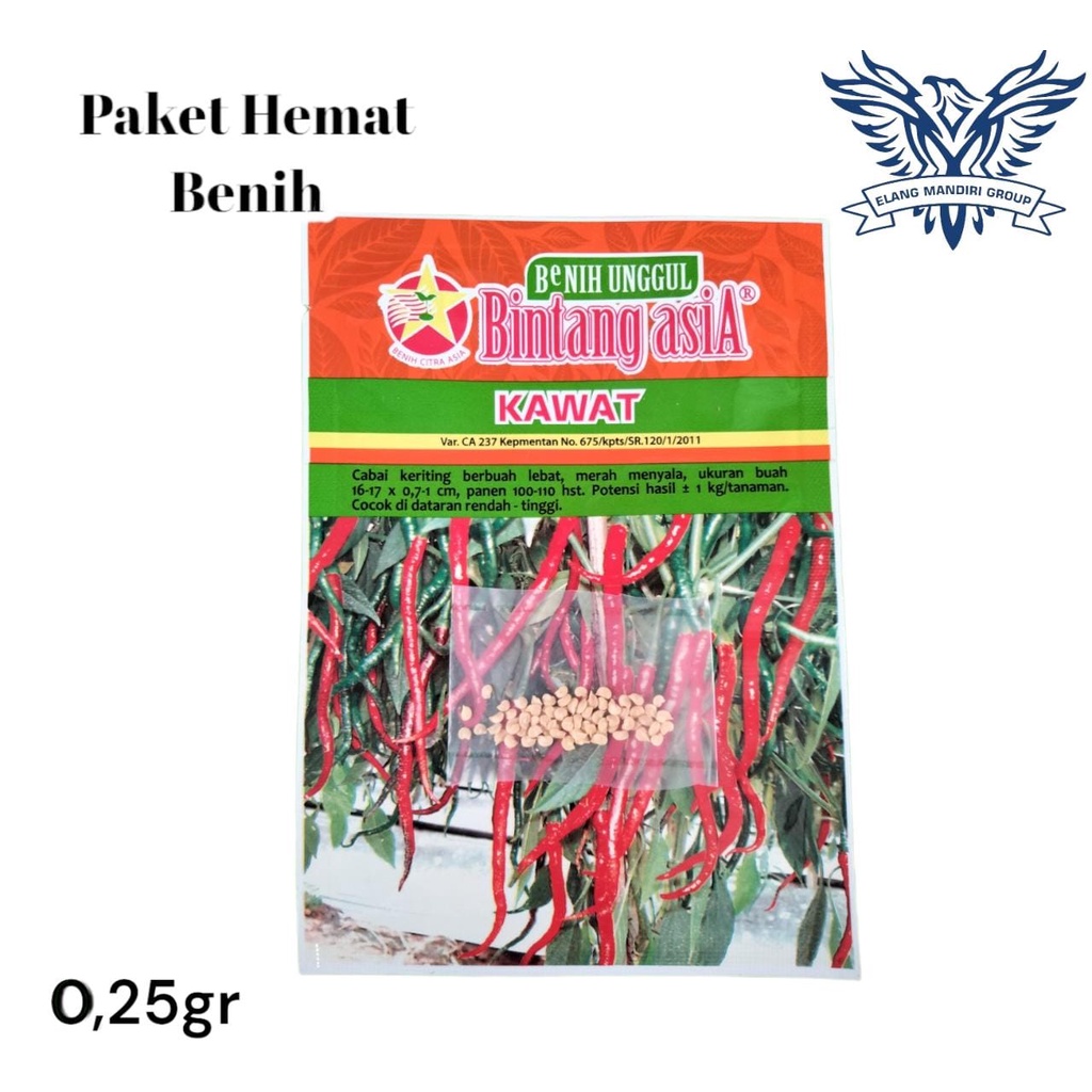 Repack 2000an Benih Bibit Cabe KAWAT SUPER HEMAT 0,25gr Cabai Keriting Bintang Asia
