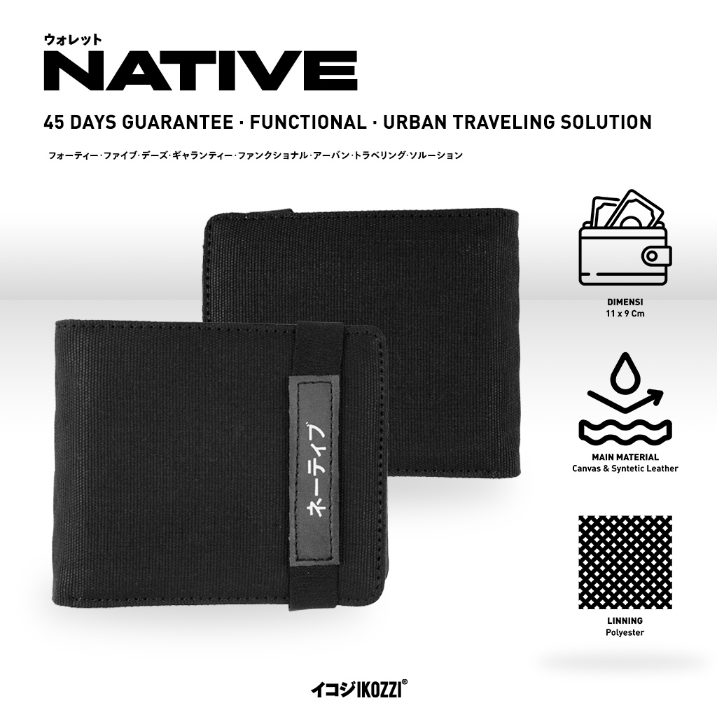 Ikozzi Native Wallet - Dompet Pria Canvas Leather