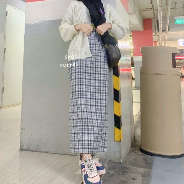Sale TARTAN LONG SKIRT | ROK SPAN TARTAN PANJANG KOTAK KOTAK KOTAK KOREAN SKIRT