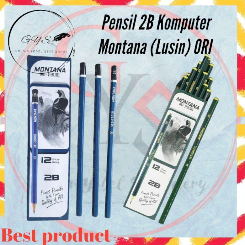 

L89 Pensil 2B/ Pensil Ujian Komputer MONTANA(lusin)/Pensil Biru Hijau BEST SELLER く