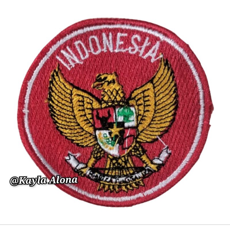 BET / BEDGE BORDIR GARUDA INDONESIA BULAT  HITAM &amp; MERAH