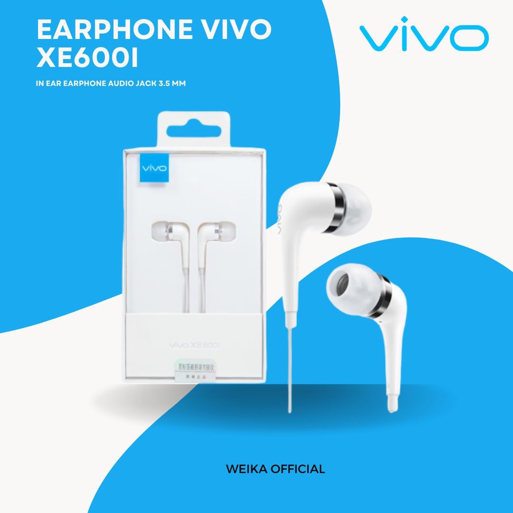 Headset VIVO XE600i In-Ear Original Stereo Bass Audio Jack 3.5mm Handsfree