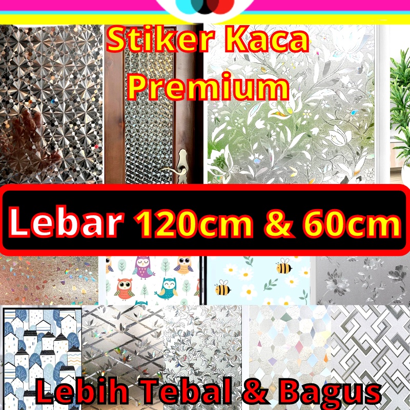 STIKER KACA HOLOGRAM KACA FILM PINTU JENDELA BUAT KAMAR MANDI DEKORASI RUMAH MOTIF BUNGA DAUN LEMARI