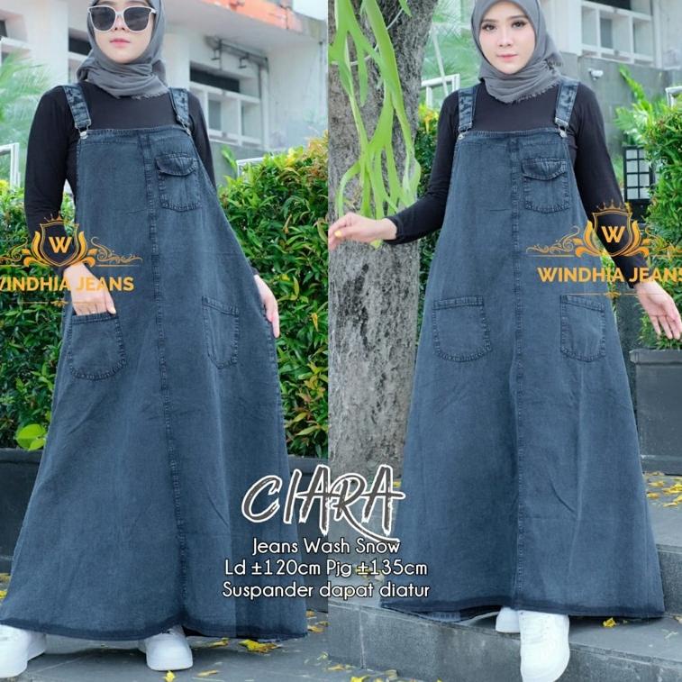 Terpercaya Ciara Overal Overall Rok Jeans Jean Jins Denim Wanita Jumbo BSize Ld 120 Fit XXL