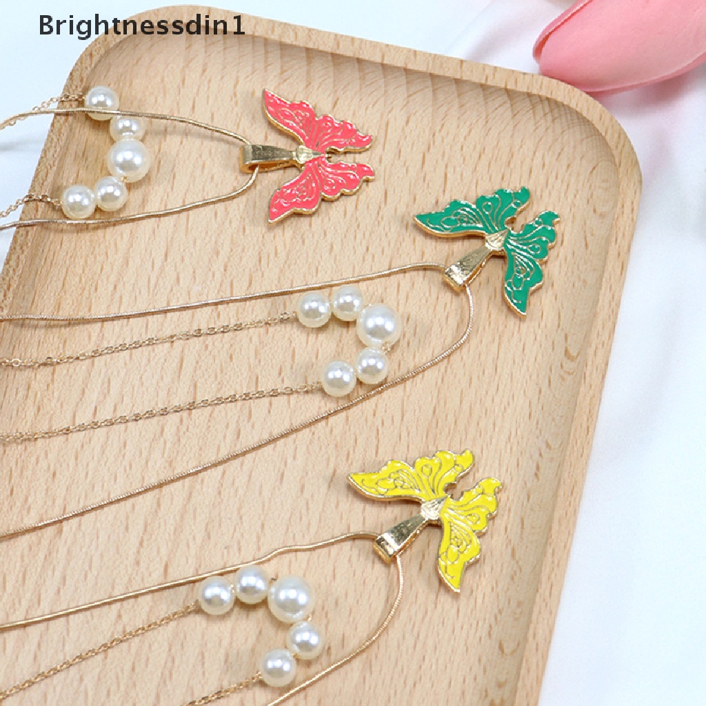 [Brightnessdin1] Fashion Wanita Kalung Kupu-Kupu Thai Pop Butterfly Pearl Necklace Double Choker Chains Butik Perhiasan