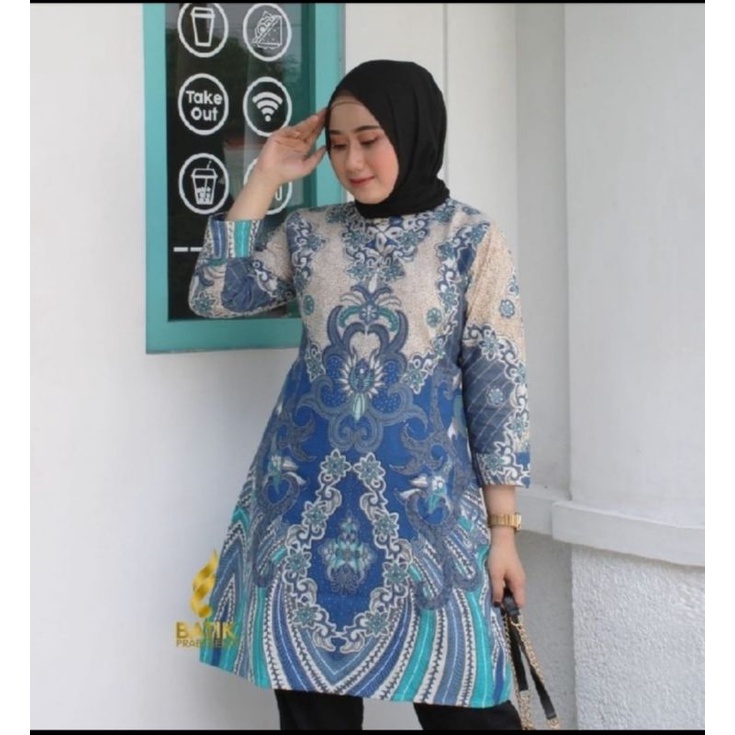 cpl tunik Maheswari lapis tricot batik solo