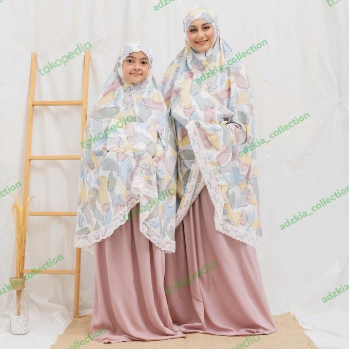 Mukena Couple Ibu & Anak Rayon Viscose Premium Colourful Abstrak