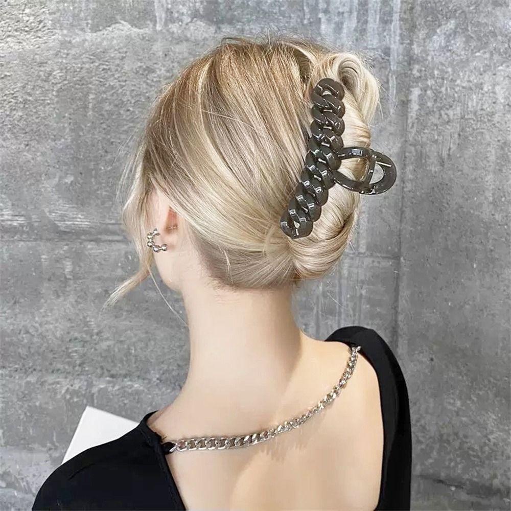 Agustina Rantai Cakar Rambut Elegan Fashion Manis Untuk Gadis Untuk Perempuan Asam Asetat Hiasan Kepala Ponytail Holder Women Hair Clips