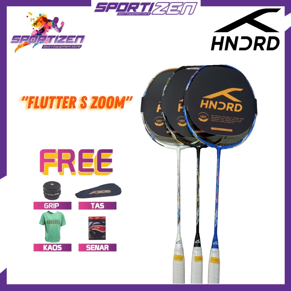 RAKET BADMINTON BULUTANGKIS HUNDRED FLUTTER S ZOOM ORIGINAL