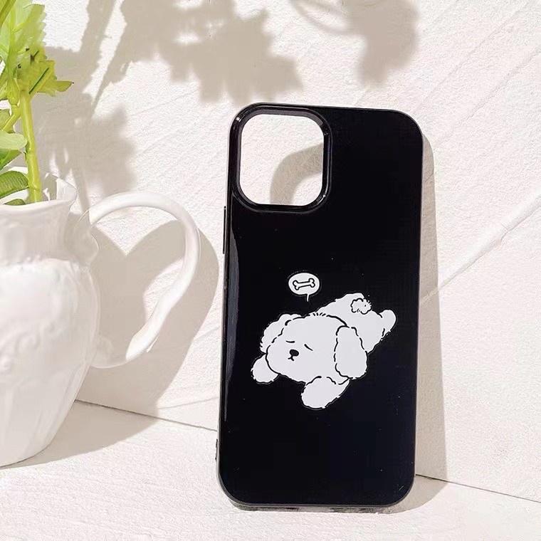 IPHONE Ins Dream Puppy Cocok Untuk Iphone14 14pro 14plus 13 13mini 13pro 13prm iPhone12 7Plus 8Plus Xr XS 13 12mini Pro Max Empat Sudut Casing Ponsel Tahan Guncangan