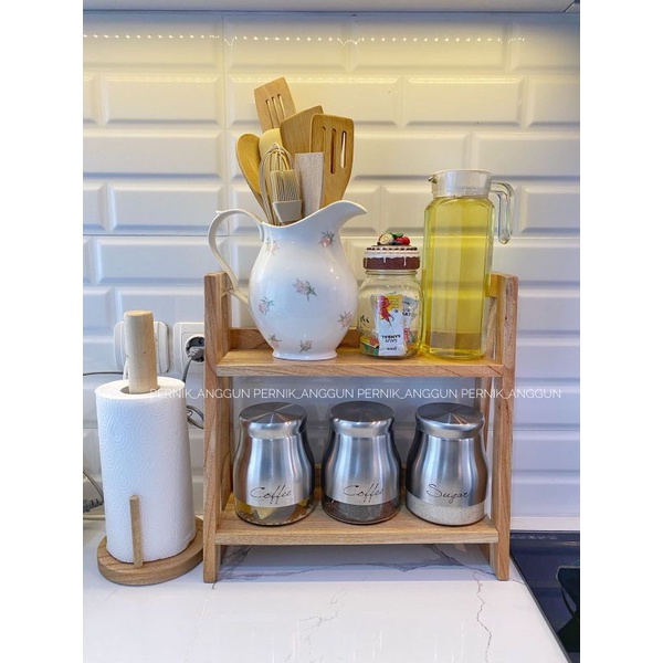 Rak dapur mini rak bumbu dapur estetik serbaguna
