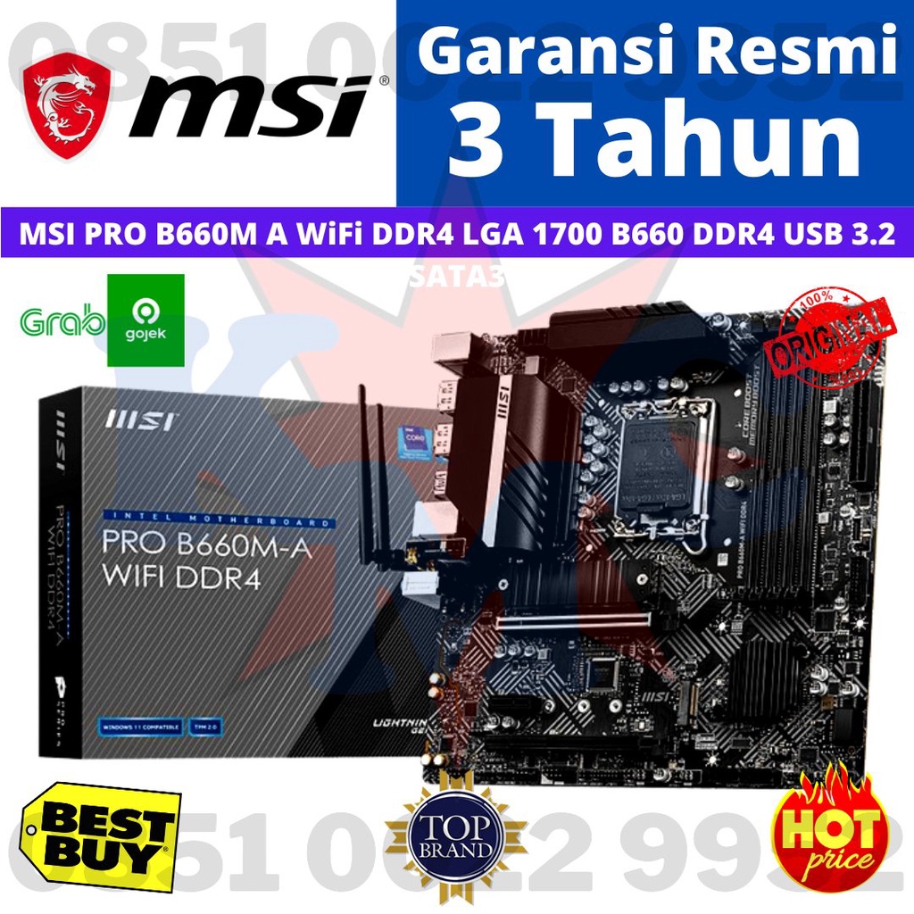 MAINBOARD MSI PRO B660M-A B660M A Wifi DDR4 (LGA1700, B660, DDR4, USB3.2, SATA3)