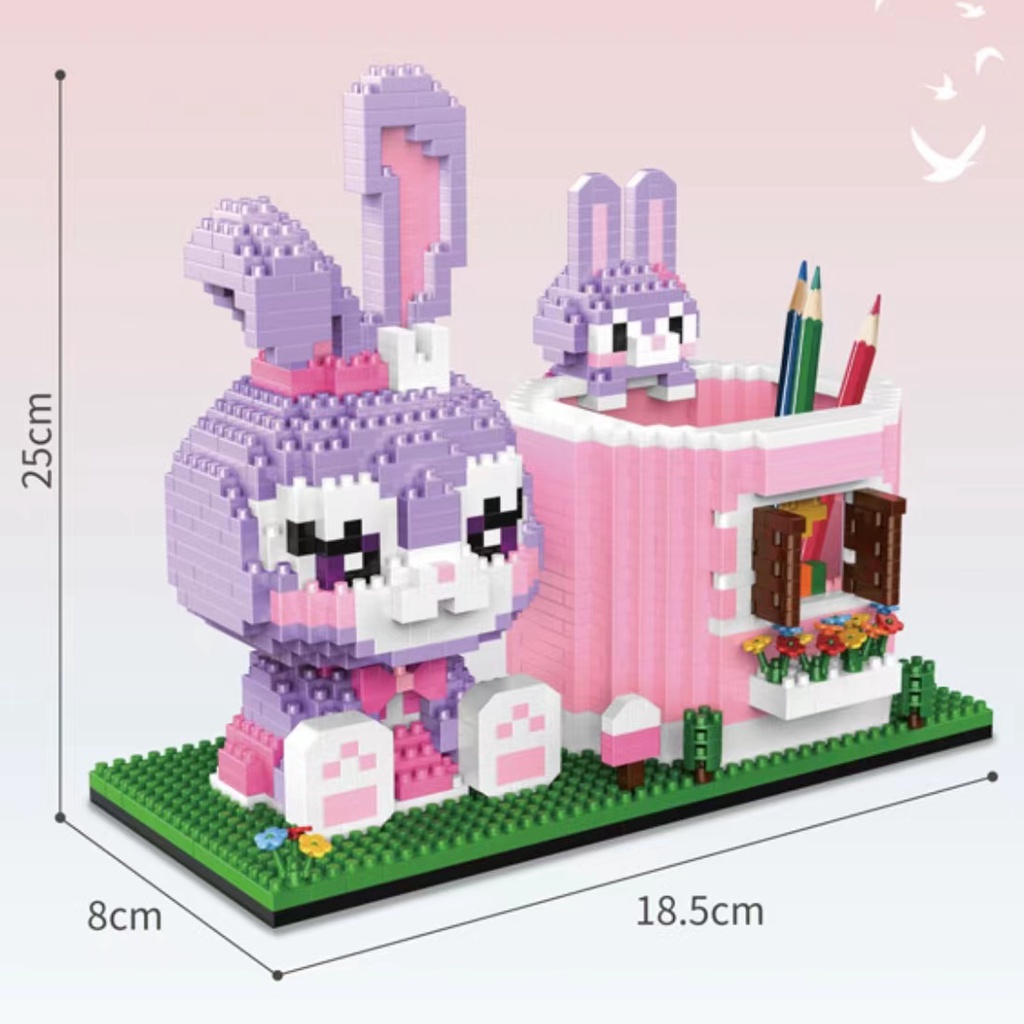 Kompatibel Dengan Lego Micro-Particle Spaceman Pen Holder Astronot Blok Bangunan Bintang Delu Rakitan Dewasa Desktop Orna