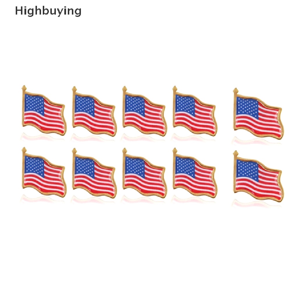 Hbid Bendera Amerika Kerah Melambai Pin Bangga USA Tie Tack Badge Bag Bros Dekorasi Hadiah Glory