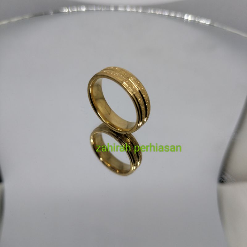 cincin coin motif emas pasir 24K awet tidak mudah luntur 22