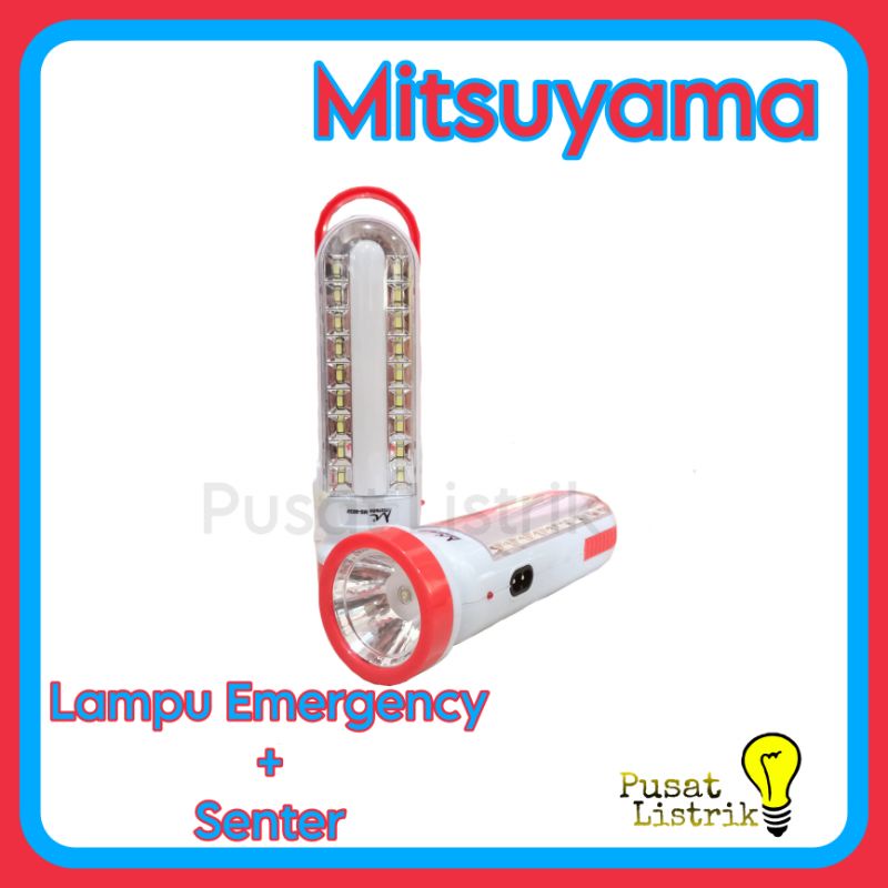 Lampu Emergency 18 SMD + 5W + Senter 1W Mitsuyama MS-6032 Lampu LED