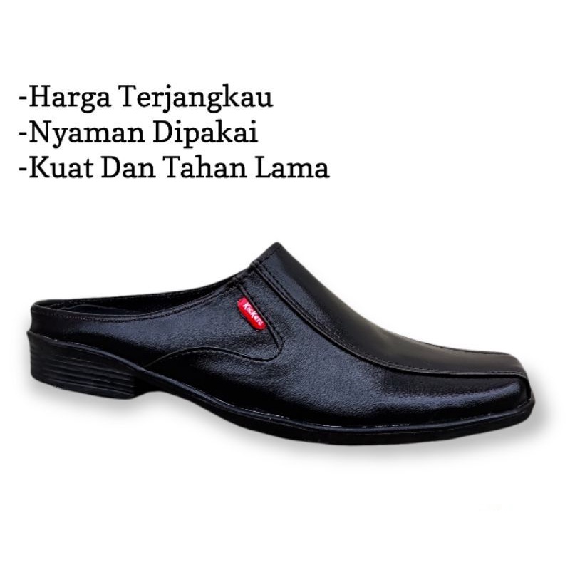 PROMO 7.7 DISKON Sepatu Pantofel Slop Kulit Sepatu Slop Bustong Sepatu Pantofel Kantor COD