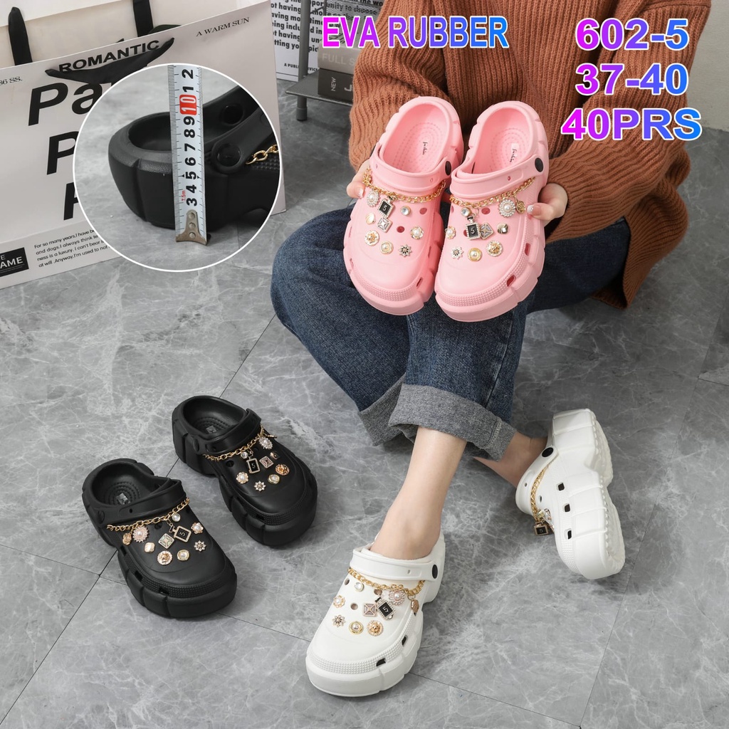 Sandal Crocs Wanita Baim EVA Rubber Import Jibbitz Five Perfumes Winola Collection WNL 602-5