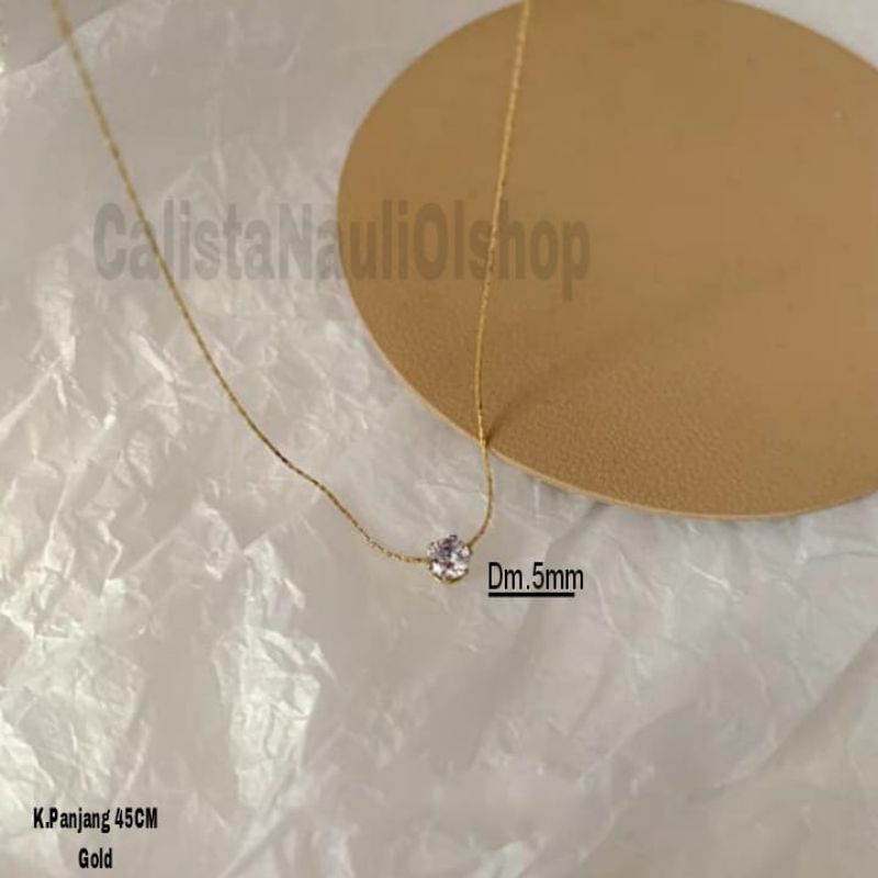 Kalung Titanium Nagita Permata Satu Fashion Korea Anti Karat Dan Anti Luntur