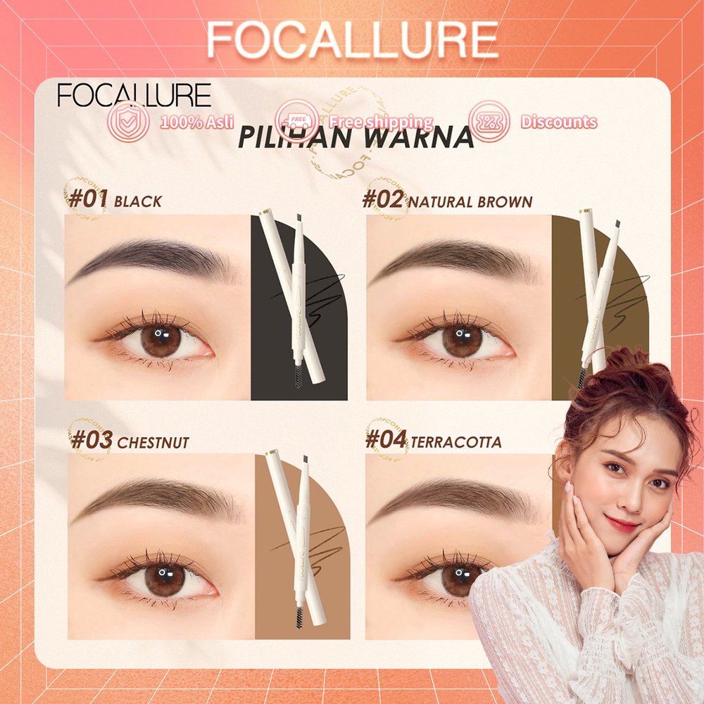 FOCALLURE Sliding Eyebrow Pencil #ConfidenceHalo pensil alis Lipstik Madam Kosmetik Lip Cream Matte  Original Lips FA202