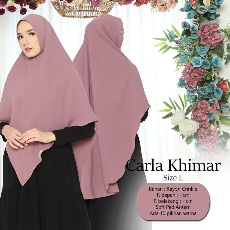 SALE TERBATAS CARLA KHIMAR SIZE L ORI VALENSHA QUEEN HIJAB BAHAN CRINKLE AIRFLOW PREMIUM TANPA TALI 
