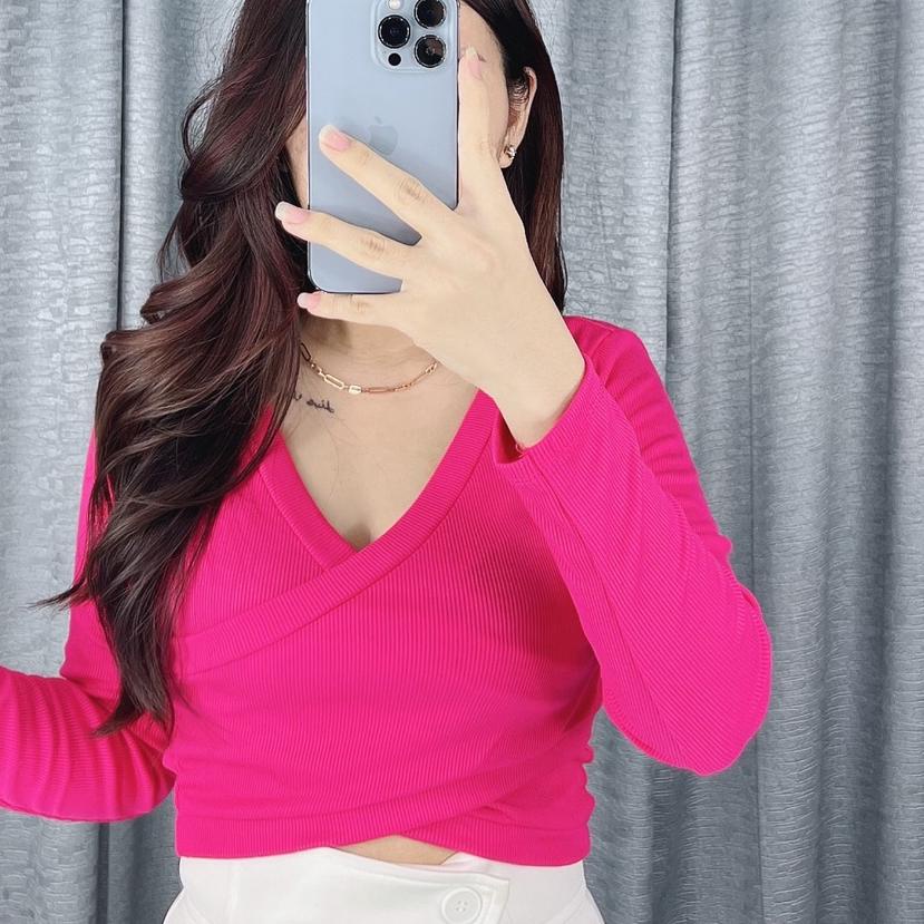 ➢ Gweny wrap crop top | atasan crop top ۞