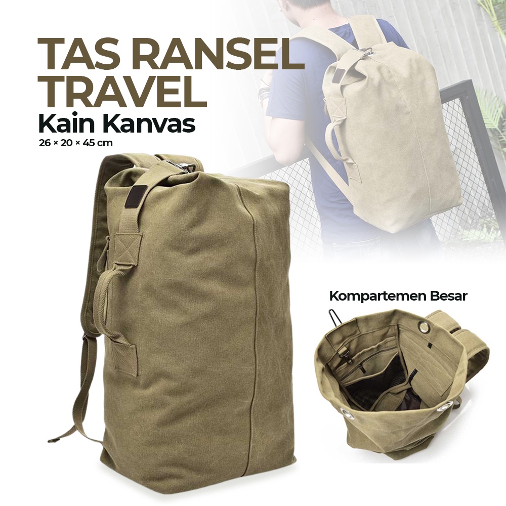 Tas Ransel Travel Kanvas small - DX1703 - 7RFB18KQ Khaki