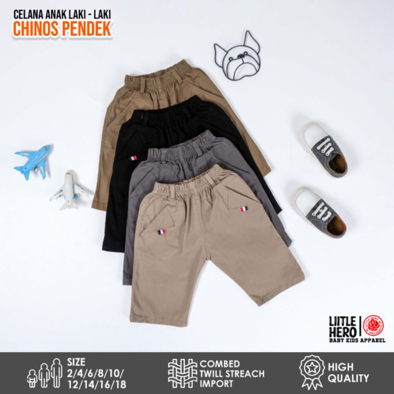 Celana Chino Chinos Pendek Anak Laki Laki Cowok Tanggung Remaja Little Hero Usia 2 3 4 5 6 7 8 9 10 Tahun