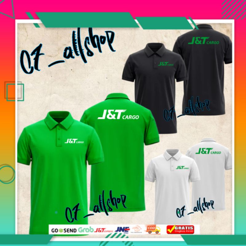 Kaos Shirt Tshirt Baju Kerah Distro J&T JNT KARGO CARGO EXPEDISI J N T Custom pria wanita Indonesia