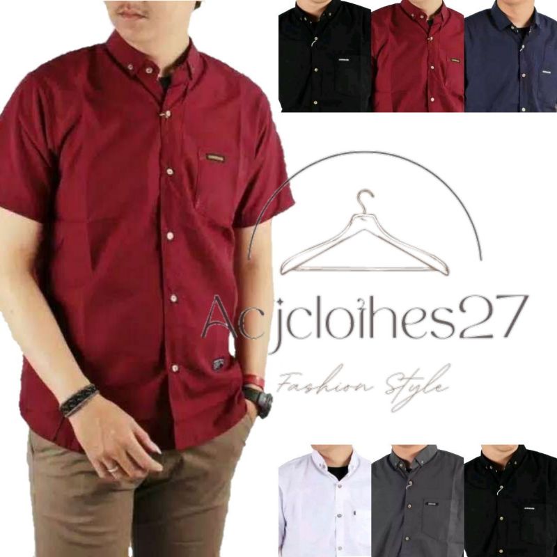 KEMEJA POLOS PRIA | PROMO kemeja pria lengan pendek polos formal casual baju cowok kerja santai