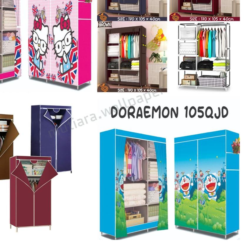 ✮ Lemari Portable Lemari Kain Sisi Ranjang Lemari Serbaguna Lemari Kain Resleting Lemari Gantungan K