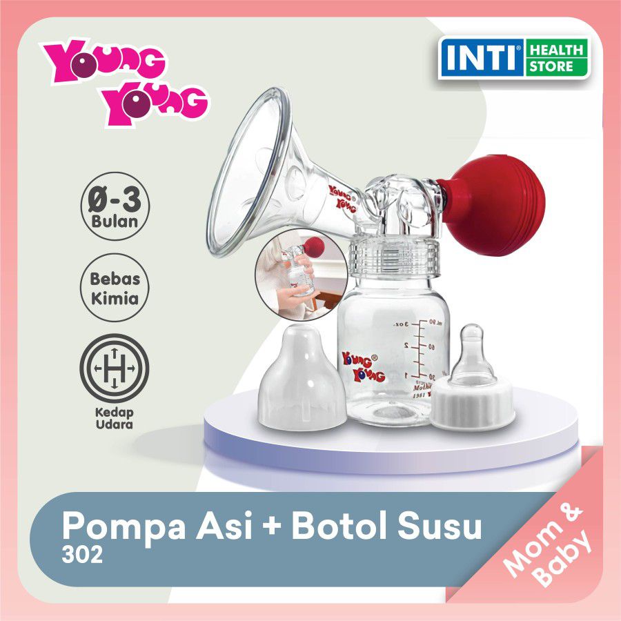 YOUNG YOUNG Pompa Asi Manual Kedap Udara Botol Susu Breast Pump 302