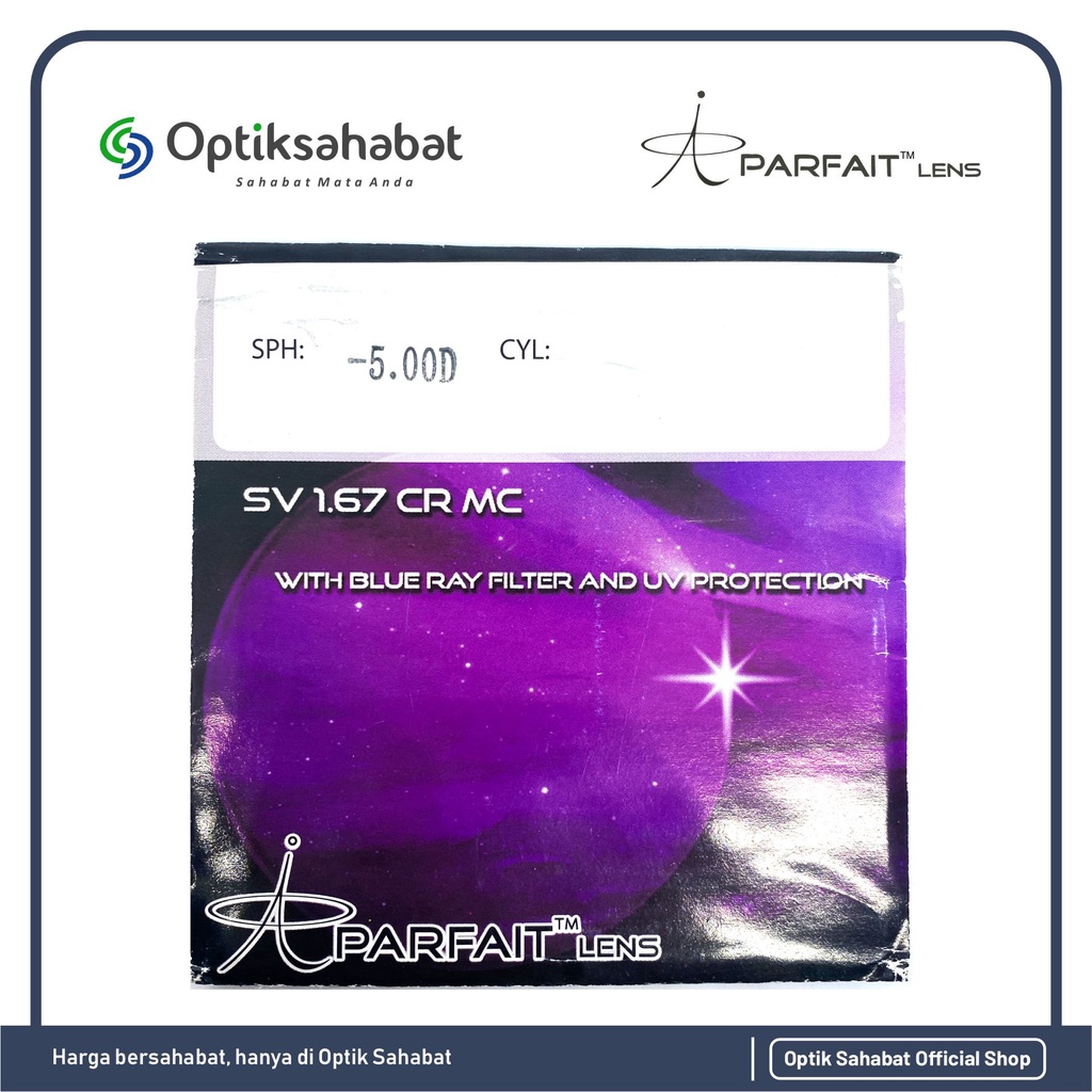 Lensa Blue Ray Hi Index 1.67 - Optik Sahabat Official